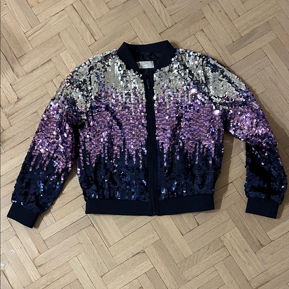 H&M Sequin Embellished Jacket - Black and Purple